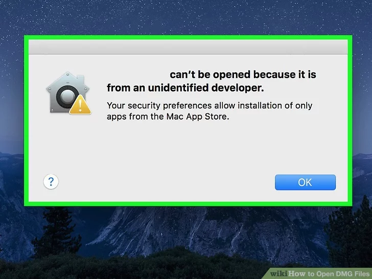Cannot open dmg file on mac sierra